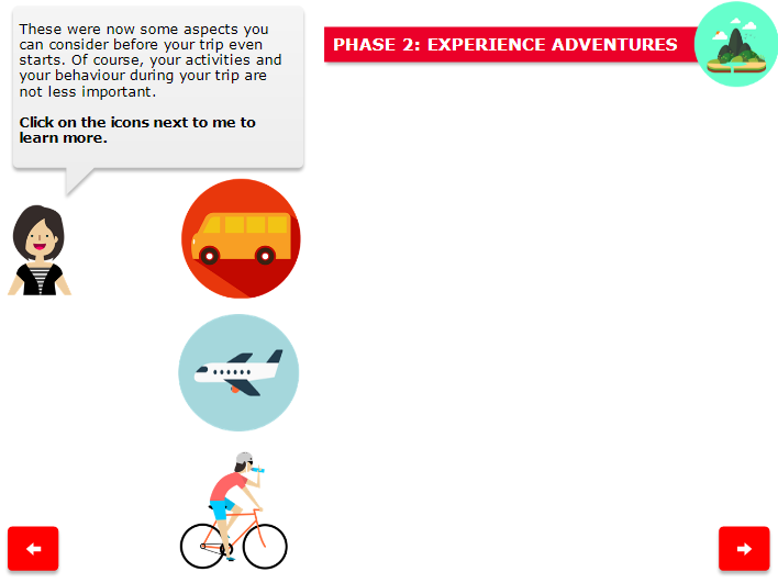Sustainable_Traveller_screenshot_EN_2 Screenshot of the e-learning Sustainable Traveller