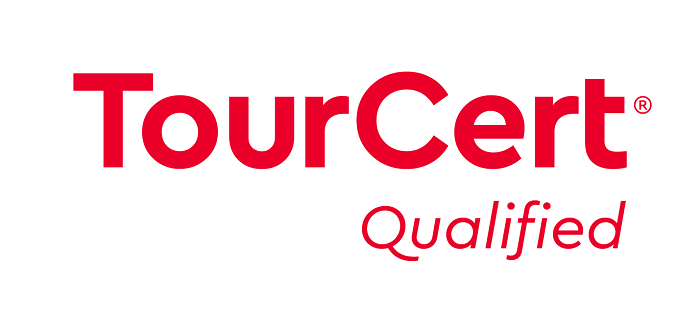El TourCert Qualified logo.
